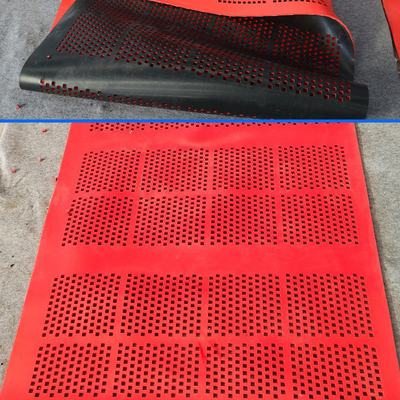 1Panneau en caoutchouc auto-nettoyant de 25 m pour les écrans vibrants rouge doux noir dur